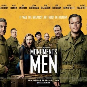 THE MONUMENTS MEN, British poster art, from left: George Clooney, John Goodman, Cate Blanchett, Hugh Bonneville, Bob Balaban, Jean Dujardin, Matt Damon, Bill Murray, 2014. ©Sony Pictures Releasing