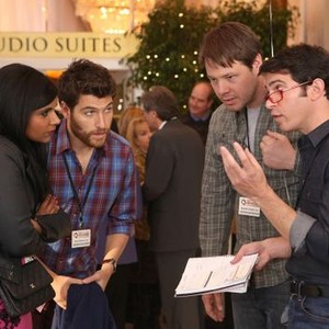 The Mindy Project, from left: Mindy Kaling, Adam Pally, Ike Barinholtz, Chris Messina, 'French Me, You Idiot', Season 2, Ep. #15, 04/01/2014, ©FOX