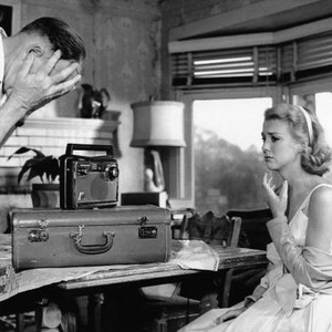 CRY TERROR!, from left, director Andrew L. Stone, Inger Stevens, on-set, 1958