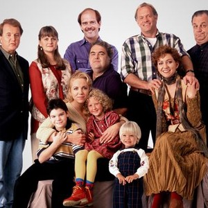 Dave Thomas, Valri Bromfield, Dave Florek, Casey Sander and Paul Dooley (top row, from left); Walter Olkewicz (center); Jon Paul Steuer, Brett Butler, Kaitlin Cullum, Dylan (and Cole) Sprouse and Julie White (bottom row, from left)