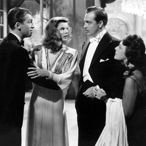 THE PHILADELPHIA STORY, James Stewart, Katharine Hepburn, John Howard, Mary Nash, 1940.