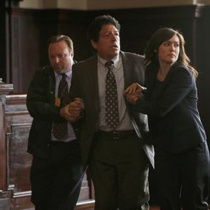 The Blacklist, Robert Clohessy (L), Annet Mahendru (R), 'The Stewmaker', Season 1, Ep. #4, 10/14/2013, ©NBC