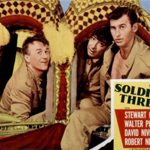 SOLDIERS THREE, Cyril Cusack, Robert Newton, Stewart Granger, 1951