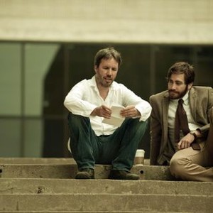 ENEMY, from left: director Denis Villeneuve, Jake Gyllenhaal, on set, 2013. ph: Caitlin Cronenberg/©A24