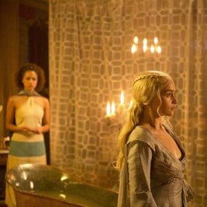Game of Thrones, Nathalie Emmanuel (L), Emilia Clarke (R), 'Second Sons', Season 3, Ep. #8, 05/19/2013, ©HBO