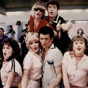 GREASE 2, (bottom l-r): Peter Frechette, Maureen Teefy, Lorna Luft, Adrian Zmed, Alison Price, Christopher McDonald, (top l-r): Michelle Pfeiffer, Leif Green, 1982, (c)Paramount