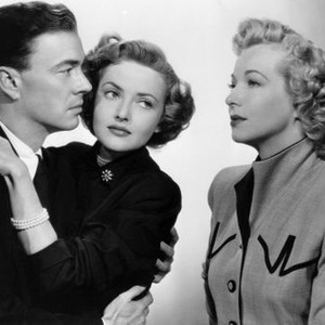 ALIMONY, from left: John Beal, Martha Vickers, Hillary Brooke, 1949