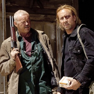 (L-R) David Morse and Nicolas Cage as Milton in "Drive Angry."