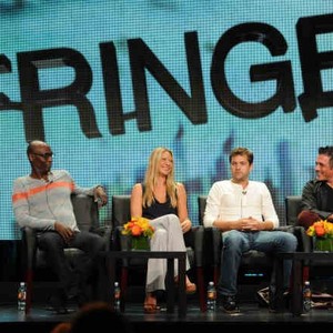 Fringe, from left: Lance Reddick, Anna Torv, Joshua Jackson, J. H. Wyman, 09/09/2008, ©KSITE