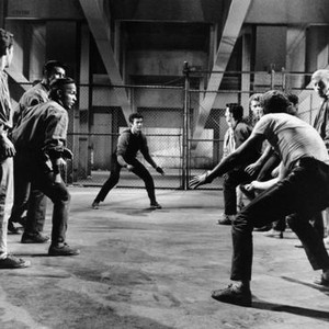 WEST SIDE STORY, George Chakiris (center), Russ Tamblyn (right in t-shirt), 1961