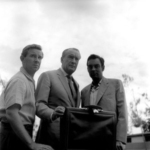 CAIRO, from left: John Meillon, George Sanders, Richard Johnson, 1963