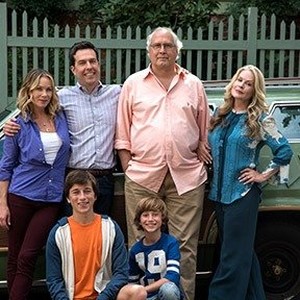 (L-R) Christina Applegate as Debbie Griswold, Skyler Gisondo as James Griswold, Ed Helms as Rusty Griswold, Chevy Chase as Clark Griswold, Steele Stebbins as Kevin Griswold and Beverly D'Angelo as Ellen Griswold in "Vacation." photo 16
