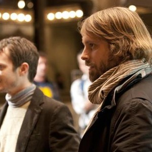 MANIAC, from left: Elijah Wood, writer Alexandre Aja, on set, 2012. ©Wild Bunch