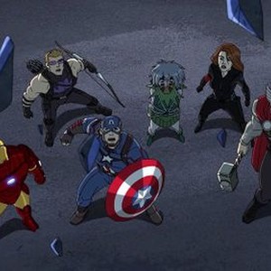 Marvel's Avengers Assemble, from left: Adrian Pasdar, Troy Baker, Roger Craig Smith, Travis Willingham, 'The Thunderbolts', Season 3: Ultron Revolution, Ep. #4, ©DISNEYXD