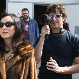 Jennifer Tilly (left) and Don Mancini (right) on the set of Don Mancini's SEED OF CHUCKY, a Rogue Pictures release. photo 10