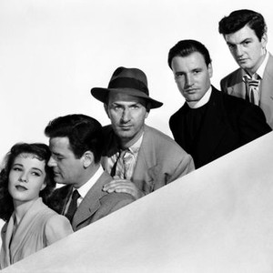 HOLIDAY FOR SINNERS, from left: Janice Rule, Gig Young, Keenan Wynn, Richard Anderson, William Campbell, 1952