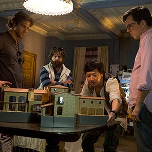 (L-R) Bradley Cooper as Phil, Zach Galifianakis as Alan, Ken Jeong as Mr. Chow and Ed Helms as Stu in "The Hangover Part III."