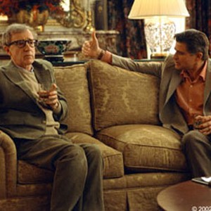 Director Val Waxman (WOODY ALLEN, left) has an uncomfortable meeting about the progress of his comeback film with studio head Hal (TREAT WILLIAMS) in Woody Allen's latest comedy HOLLYWOOD ENDING.