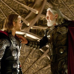 (L-R) Chris Hemsworth as Thor and Anthony Hopkins as Odin in "Thor." photo 2