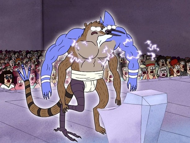 Mordecai and rigby playing video games sale