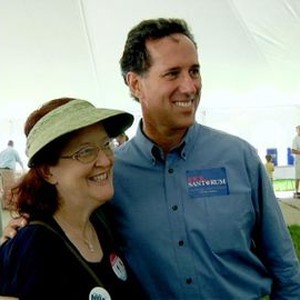 JANEANE FROM DES MOINES, from left: Jane Edith Wilson, Rick Santorum, 2012.