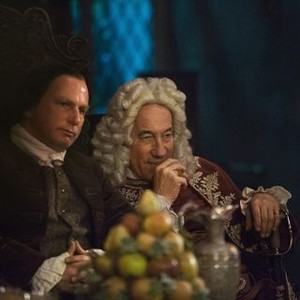 Outlander, Gary Lewis (L), Simon Callow (C), Graham McTavish (R), 08/09/2014, ©STARZPR