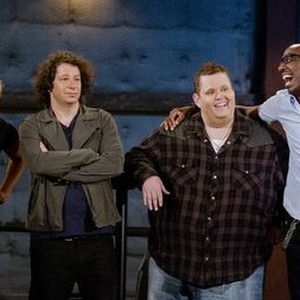 The Burn with Jeff Ross, from left: Amy Schumer, Jeffrey Ross, Ralphie May, J.B. Smoove, 08/14/2012, ©CC