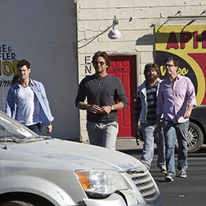 (L-R) Justin Bartha as Doug, Bradley Cooper as Phil, Zach Galifianakis as Alan and Ed Helms as Stu in "The Hangover Part III."