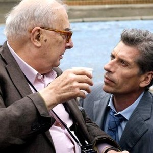 BELLAMY, from left: director Claude Chabrol, Jacques Gamblin, on set, 2009. ©TFM Distribution