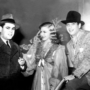 SHALL WE DANCE, producer Pandro Berman, Ginger Rogers, director Mark Sandrich on set, 1937