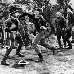 AMBUSH AT CIMARRON PASS, Clint Eastwood (center), Frank Gerstle (2nd from right), 1958
