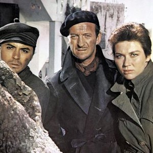 THE GUNS OF NAVARONE, from left: James Darren, David Niven, Gia Scala, 1961