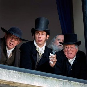 PETERLOO, FROM LEFT: DAVID BAMBER, AL WEAVER, DAVID FIELDER, JEFF RAWLE, 2018. PH: SIMON MEIN/© AMAZON STUDIOS