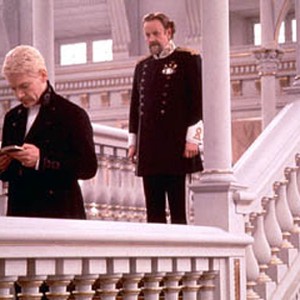 Kenneth Branagh (left) stars as Hamlet and Richard Briers (right) stars as Polonius.