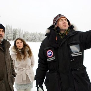 THE AMERICAN, l-r: George Clooney, Irina Björklund, director Anton Corbijn on location, 2010, ©Focus Features