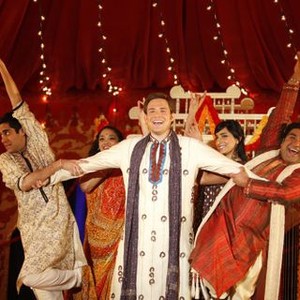 Outsourced, from left: Sacha Dhawan, Anisha Nagarajan, Ben Rappaport, Rebecca Hazlewood, Parvesh Cheena, 'Rajiv Ties the Baraat', Season 1, Ep. #21, 05/05/2011, ©NBC