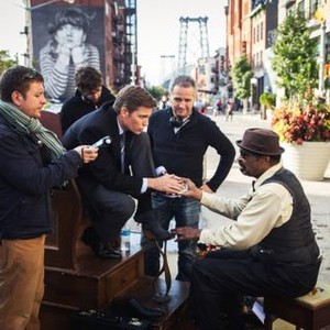 BAKERY IN BROOKLYN, (AKA MY BAKERY IN BROOKLYN), FRONT, FROM LEFT: CINEMATOGRAPHER MIGUEL P. GILABERTE, WARD HORTON, DIRECTOR GUSTAVO RON, ANTHONY CHISHOLM, ON LOCATION, 2016. © GRAVITAS VENTURES