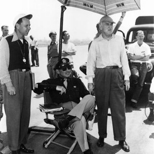 COMMAND DECISION, Clark Gable (seated), director Sam Wood (right) on set, 1948