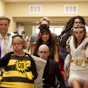 Glee, from left: Heather Morris, Lauren Potter, Kevin McHale, Jenna Ushkowitz, Vanessa Lengies, 'Dynamic Duets', Season 4, Ep. #7, 11/22/2012, ©FOX