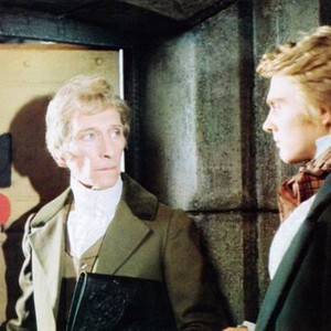 FRANKENSTEIN AND THE MONSTER FROM HELL, from left: Peter Cushing, Shane Briant, 1974