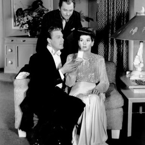 WHAT A WOMAN!, from left, Willard Parker, Brian Aherne, Rosalind Russell, 1943