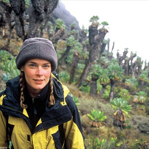 Heidi Albertsen in the forest of giant groundsels (12,800'). photo 16