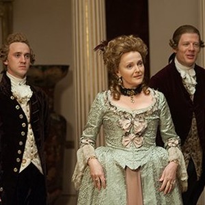 (L-R) Tom Felton as James Ashford, Miranda Richardson as Lady Ashford and James Norton as Oliver Ashford in "Belle."