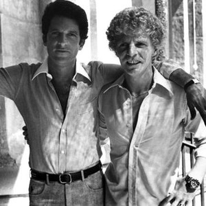 MIDNIGHT EXPRESS, Executive Producer Peter Guber(left) with Bill Hayes who is played by Brad Davis in movie, 1978.