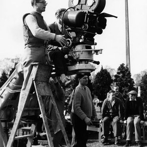 I'M ALL RIGHT JACK, director John Boulting (eyeglasses) on set, 1959, iarj1959ps-fsct08(iarj1959ps-fsct08)