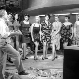 LOVE ME OR LEAVE ME, Robert Keith (far left), James Cagney (foot on stage), 1955