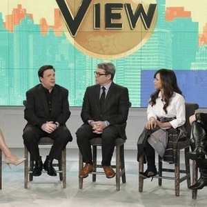 The View, from left: Nicolle Wallace, Nathan Lane, Matthew Broderick, Rosie Perez, Rosie O'Donnell, 08/11/1997, ©ABC