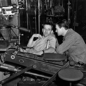 THE BEST YEARS OF OUR LIVES, director William Wyler, cinematographer Gregg Toland on set, 1946