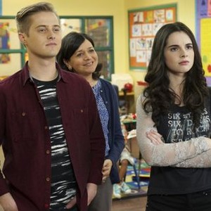 Switched at Birth, Lucas Grabeel (L), Lenora May (C), Vanessa Marano (R), 'Between Hope and Fear', Season 4, Ep. #13, 09/07/2015, ©FREEFORM
