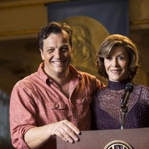 FATHERS AND DAUGHTERS, (aka PADRI E FIGLIE), from left: director Gabriele Muccino, Jane Fonda, on set, 2015. © Vertical Entertainment